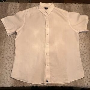 UNTUCKit - Men's XL 100% Linen Short Sleeve Button Down Shirt Pink